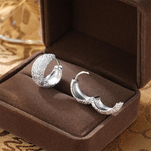 子佩集S925银【清音】耳环纯银【EZ-1691】原创2扣环耳圈2501 商品图1