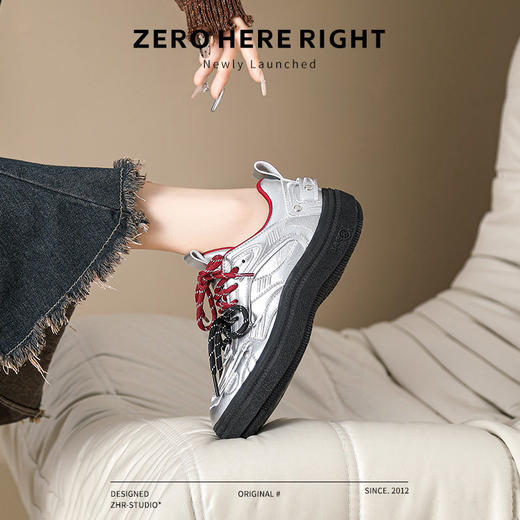 ZHR则则复古德训鞋女2024秋季时尚百搭运动休闲鞋潮流拼色板鞋女 商品图6