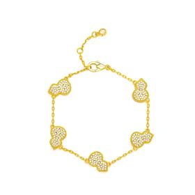  洪福齐天 时尚金色葫芦设计手链10788SW