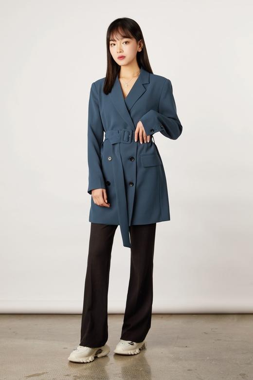 ESTELLICA 双排扣收腰西装长外套 11143 商品图1