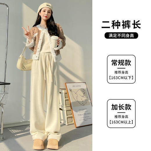 软糯毛巾裤女秋冬高腰显瘦休闲长裤子宽松窄版直筒加绒拖地阔腿裤2025新款小红书爆款 商品图2