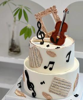小提琴小双层蛋糕