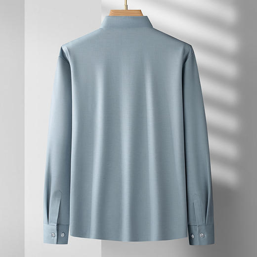 【新款DDS】大依优型大码长袖衬衫翻领男装加肥加大体恤大号上衣胖子休闲商务男士 商品图5