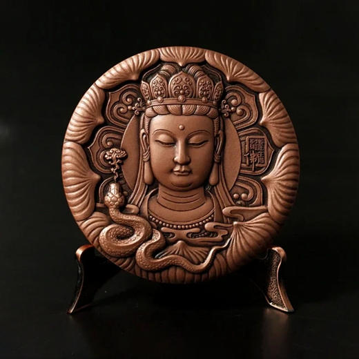 【少量现货】2025生肖蛇年护身佛圆形大铜章 商品图4