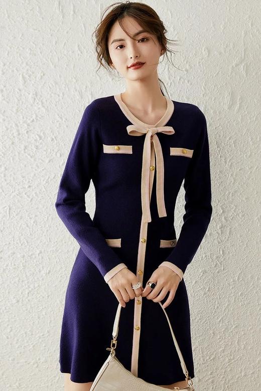 LOUIS YAO/白鹿语 香奈儿针织连衣裙 10739 商品图4