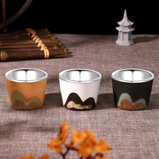 远山瓷银杯 商品图1