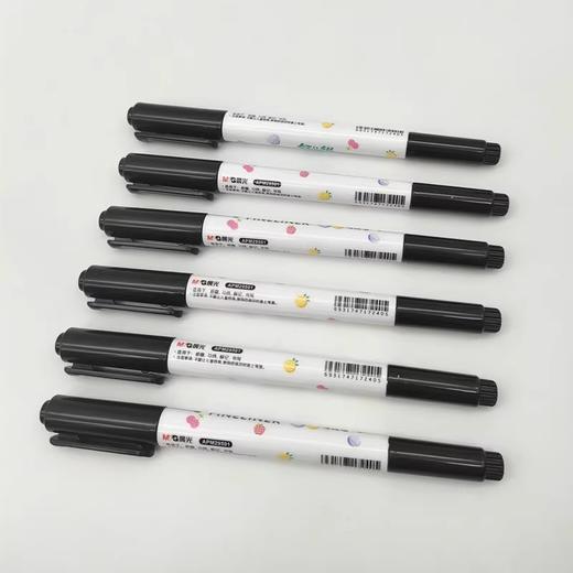 【开学必备！12支/盒】晨光29501特黑双头描绘笔  食品级勾线笔 小学生美术描边笔记号笔文具 商品图4