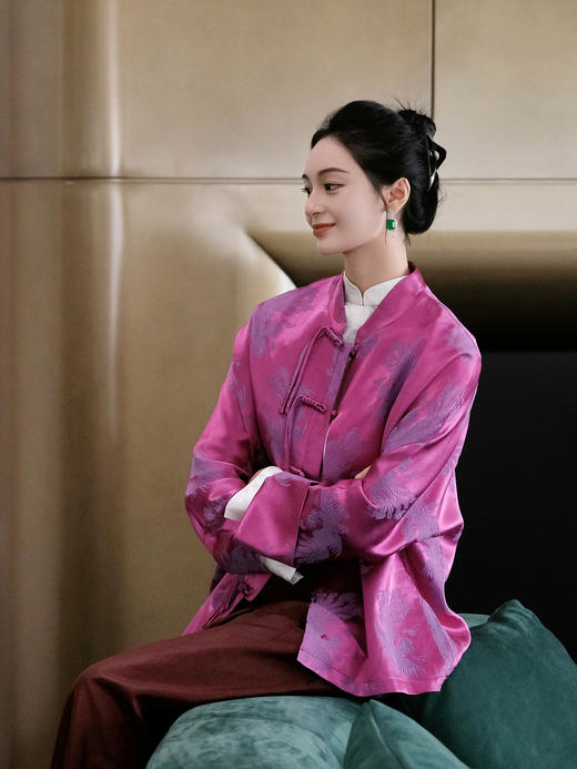 盛唐婧 |桑蚕丝火凤凰紫外套 商品图2