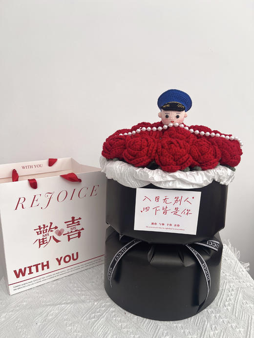 【DIY纯手工钩织19朵大玫瑰花束】纯手工钩织情人节送礼花束（手工产品不支持退换）LQQ 商品图5