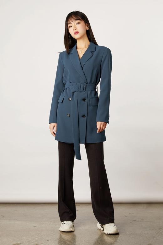 ESTELLICA 双排扣收腰西装长外套 11143 商品图0