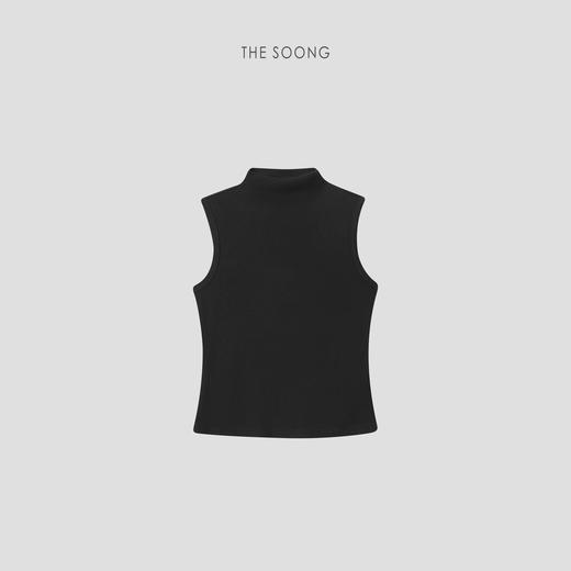 THESOONG"至简时刻"天丝羊毛平纹针织舒适高领无袖上衣HWBX6491 商品图0
