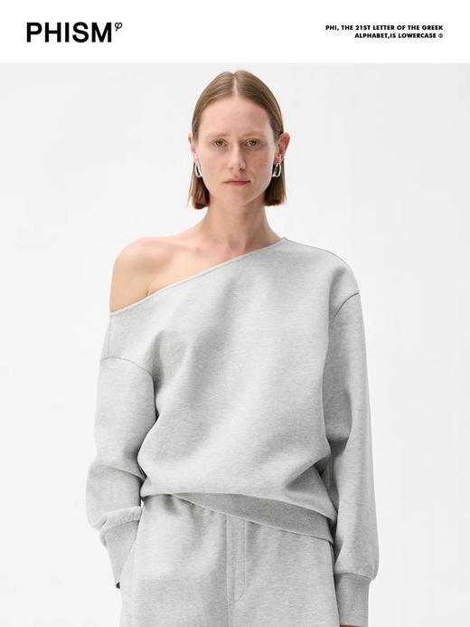 拼接露肩卫衣 商品图0