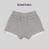 ROMI STUDIO【高品质】复古休闲高腰抽绳灰色舒适短裤K3216 商品缩略图4