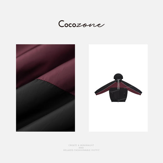 COCO ZONE 春季美式复古撞色拼接休闲连帽外套CD2A0031 商品图2