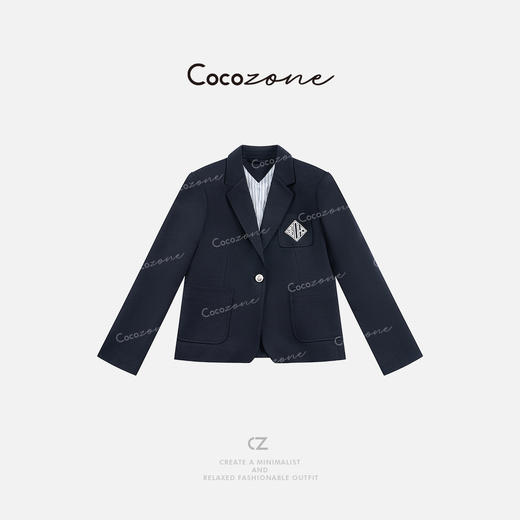 COCO ZONE 春季学院风多口袋气质通勤翻领外套ACD2A0014 商品图0