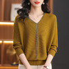 CC-102-8778春秋新款V领薄款蝙蝠袖针织打底衫镶钻洋气百搭女装上衣毛衣秋冬 商品缩略图3