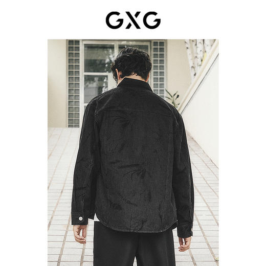 GXG男装 时尚满印休闲舒适柔软翻领夹克外套   秋季热卖夹克 商品图3