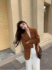 🌟【悉尼往事】 早春韩系复古麂皮棕色西装外套8838： ✅经典廓型西装再现💕，去繁为简＆重塑比例，💰强调舒适度与时髦度兼具，上身挺阔显气质，🌸干练百搭。  商品缩略图6