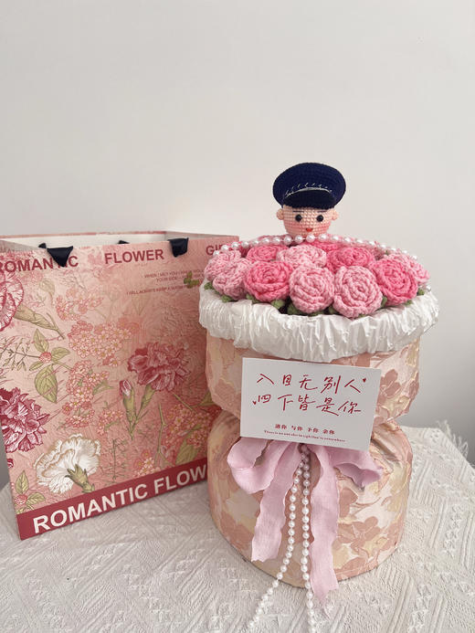 【DIY纯手工钩织25朵小玫瑰花束】纯手工钩织情人节送礼小香风花束（手工产品不支持退换）LQQ 商品图13