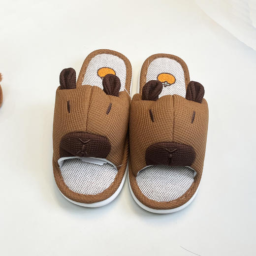 【原价69元】女士卡通亚麻拖鞋春夏拖鞋居家麻拖女鞋子卡皮巴拉【WG25650】 商品图0