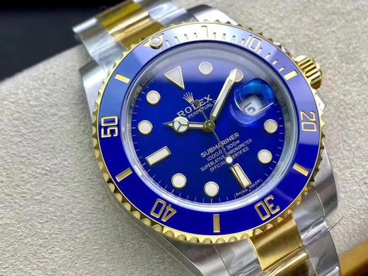 N厂v10包金版水鬼！top品质！非壕勿扰！V10版！劳力士经典SUB系列，蓝水鬼间金款，市场好版本 ！材质真正18K包金，搭载原装进口2836机械机芯 ，更高要求可选装瑞士进口机芯（eta机芯） 商品图6