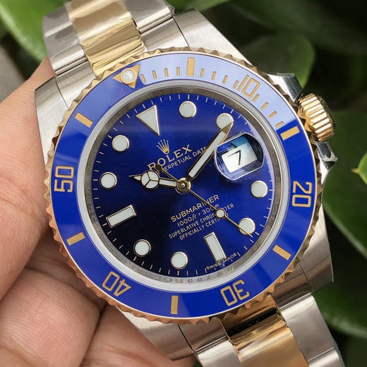 N厂v10包金版水鬼！top品质！非壕勿扰！V10版！劳力士经典SUB系列，蓝水鬼间金款，市场好版本 ！材质真正18K包金，搭载原装进口2836机械机芯 ，更高要求可选装瑞士进口机芯（eta机芯） 商品图12