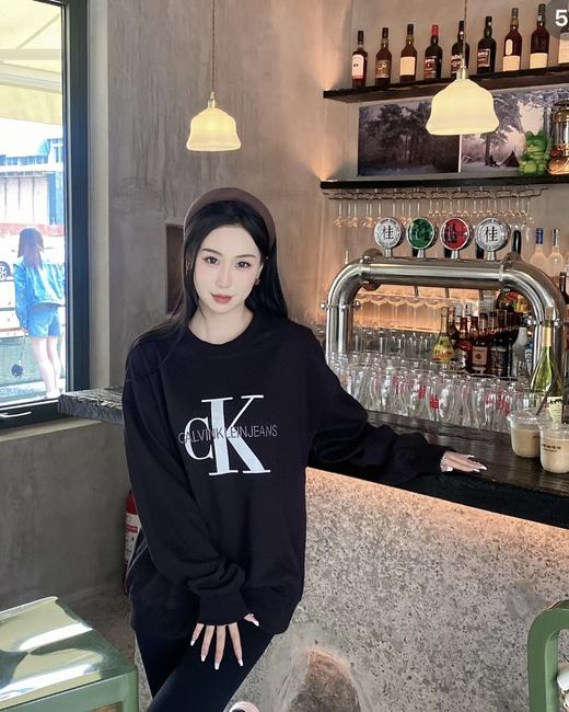 处理！！白色xxl推荐150到180斤穿，毒家！正品订单 液氨棉长袖 CK Jeans春季新款男士休闲字母叠印圆领打底衫长袖T恤！货号J327372  ck长袖 商品图6