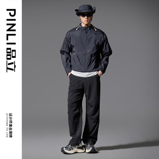 PINLI品立2025春夏新款男士轻薄户外连帽防晒衣潮牌工装夹克外套GD251104020 商品图2
