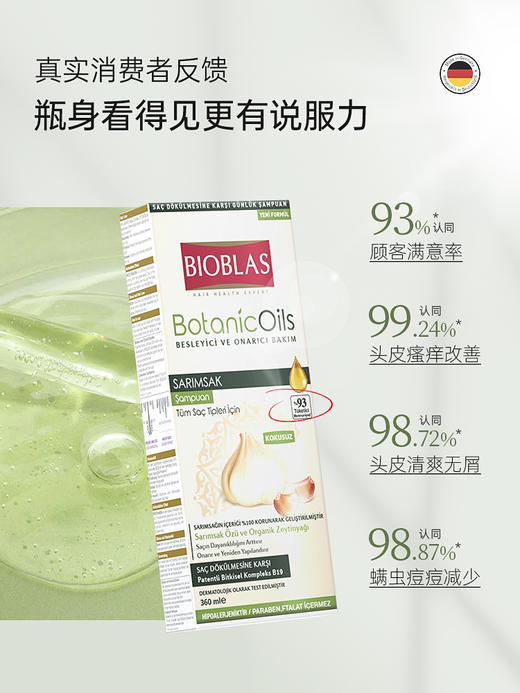 Bioblas大蒜毛囊洗发水除螨炎去屑止痒头皮清洁控油蓬松洗头膏露 商品图5