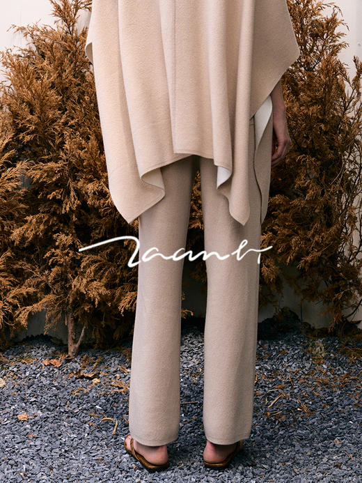 ZAANLI｜ZN40008-2 杏驼 裸感羊毛羊绒针织长裤 商品图4