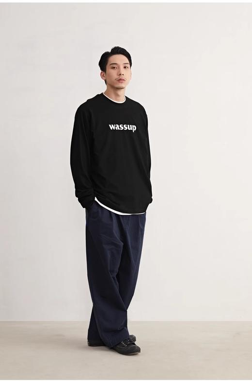 WASSUP-基础logo印花长袖T恤 商品图4