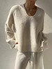 ZAANLI｜ZN10017 绵白色 云感羊绒羊毛水滴领针织上衣 商品缩略图9