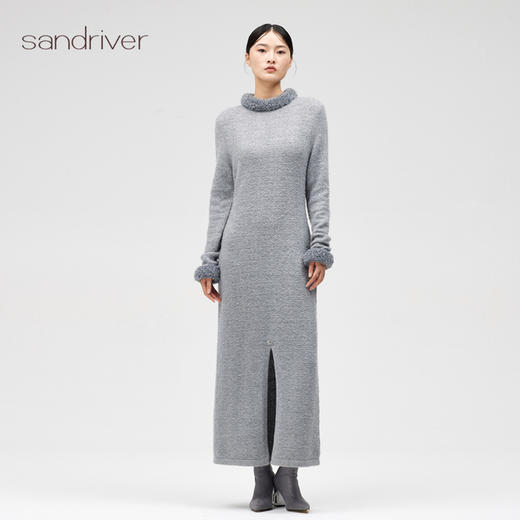 西藏羊绒女超长开叉套衫SJF96W312N 商品图2