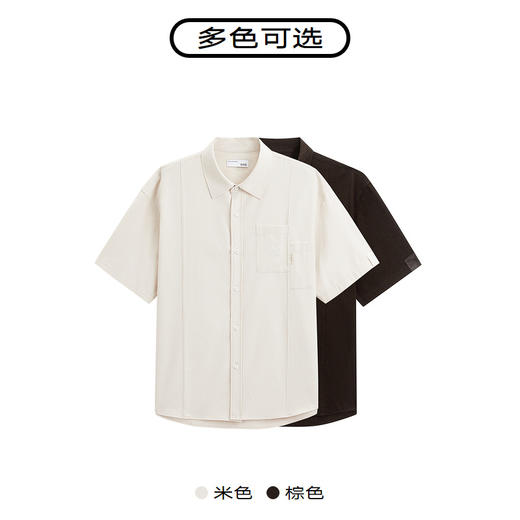 GXG男装 零压系列速干透气休闲翻领短袖衬衫男士上衣 夏热卖 商品图3