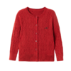 littletime女童毛衣2025春季新款红色新年服儿童保暖纽扣开衫外套 商品缩略图4