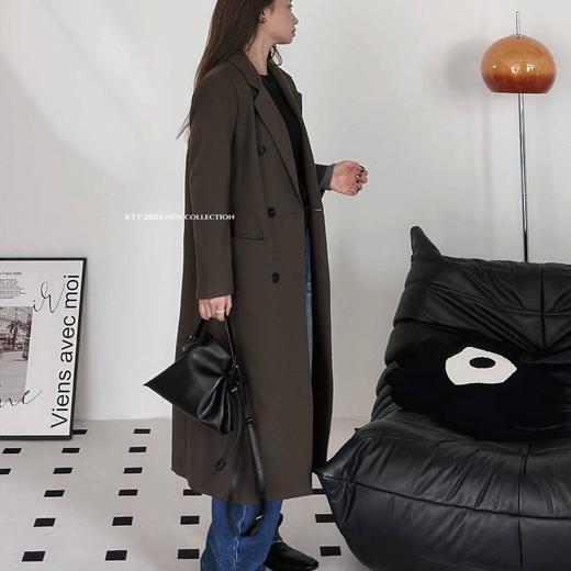 顺丰包邮洛诗琳54603春季新款轻奢风双排扣长款H型西装外套女623 商品图1