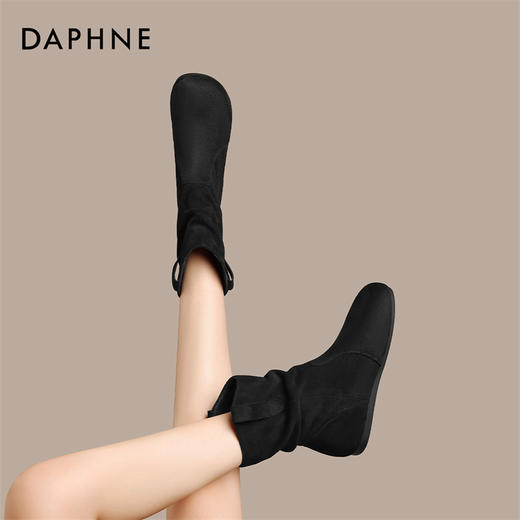 【达芙妮】内增高中筒勃肯堆堆女靴4024605055 商品图2