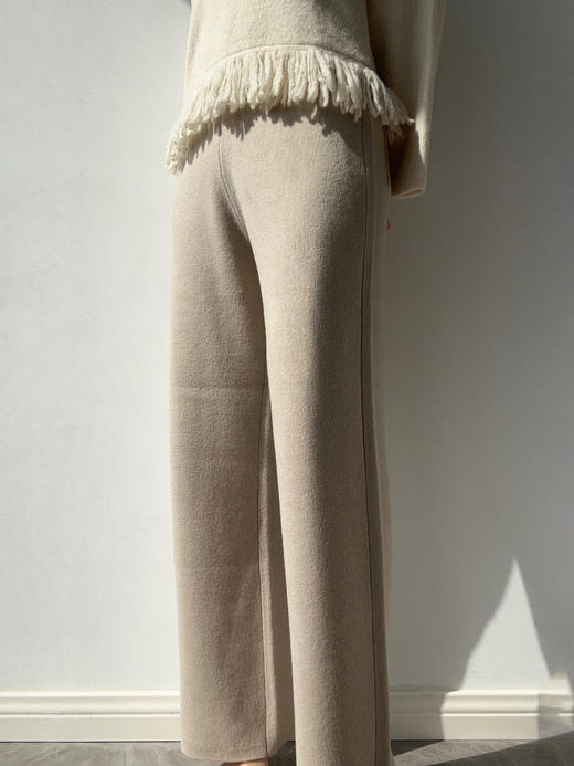 ZAANLI｜ZN40008-2 杏驼 裸感羊毛羊绒针织长裤 商品图7
