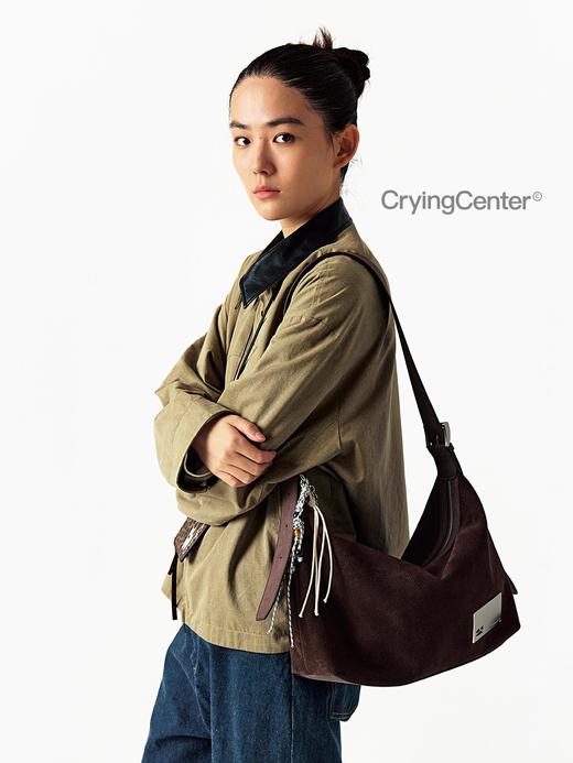 CryingCenter 棕色真皮斜挎单肩包 哭喊中心 商品图3