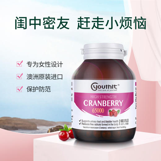 澳洲进口优思益高浓度65000蔓越莓精华胶囊 呵护女性健康2瓶 商品图1