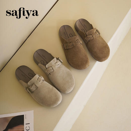 预售10天发|Safiya/索菲娅2025懒人鞋复古软底休闲外穿舒适勃肯凉拖SFD1110228 商品图6