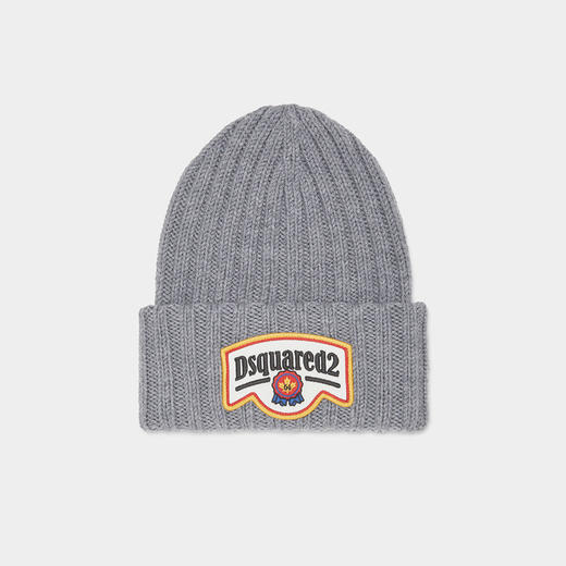 DSQUARED2 男士刺绣贴片羊毛针织帽 灰色 KNM0180 01W00306 2122 商品图0