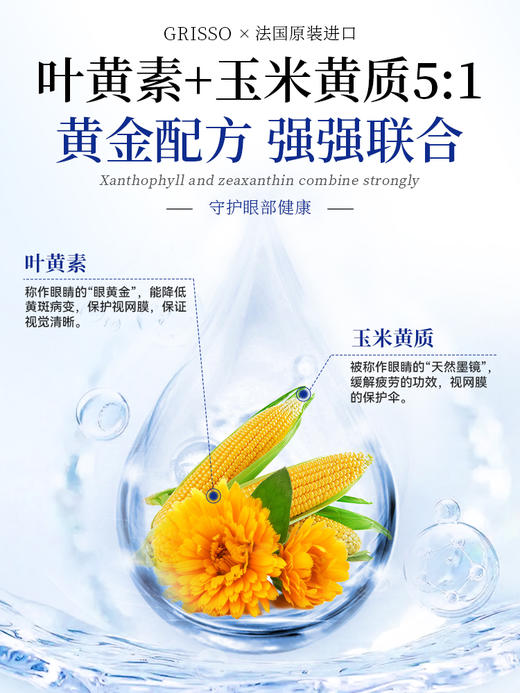GRISSO格瑞索叶黄素片干痒游离态小分子稳定眼视力高纯度红血丝 商品图2