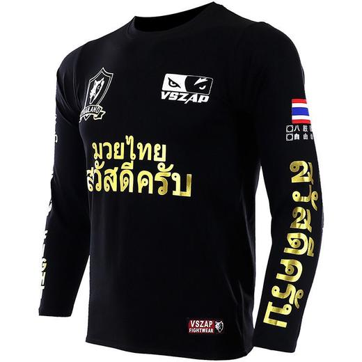 VSZAP播求泰拳莲花健身UFC运动户外锻炼散打搏击秋衣长袖t恤男 商品图3