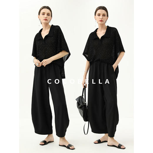 COCOBELLA通勤商务阔腿裤宽松休闲香蕉裤PA7013B-2 商品图2