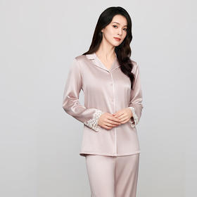 【3F】安莉芳桑蚕丝混纺长袖小翻领睡衣女士家居服套装EL00765