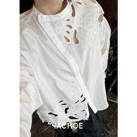 棉仓3561504005-IACHOE镂空绣花衬衫