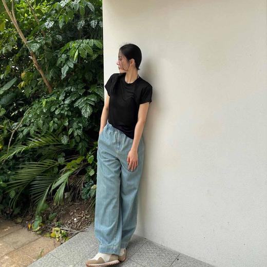 顺丰包邮洛诗琳60648春季新款立体裁剪松紧腰休闲纯棉牛仔裤女061 商品图1