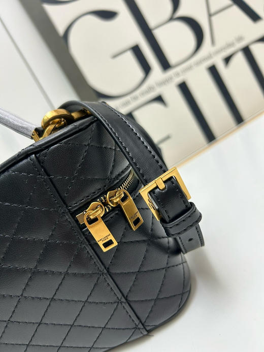 春季特惠💰530 圣罗兰YSL 黑色/金扣羊皮Y家Rose同款Mini Gaby Saint Laurent新款Mini Gaby 手袋双拉链设计方便开合kk766731 商品图4