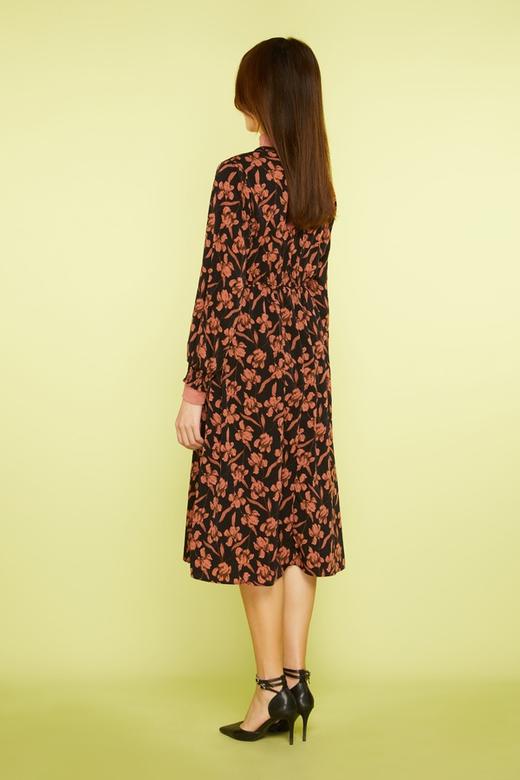 ANSUABEL 针织高领花朵收腰连衣裙 11441 商品图2